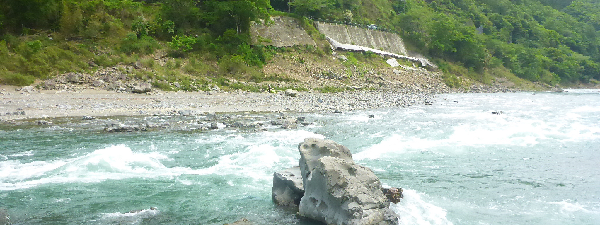 球磨川最大の瀬【二叉の瀬】